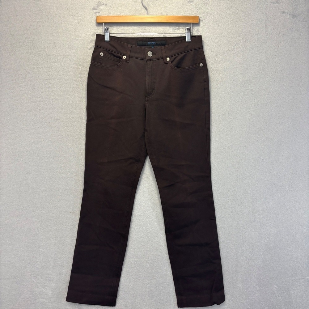 Escada Sport Kate Pants Women 36 (US 4) Brown Straight Leg Mid Rise Italy Made